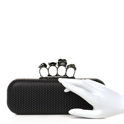 Alexander McQueen Nappa Studded Knucklebox Clutch Black 2 of 10