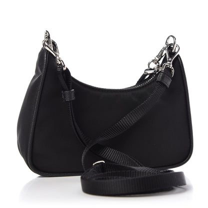 Prada Tessuto Nylon Mini Re-Edition 2000 Shoulder Bag Black 3 of 10