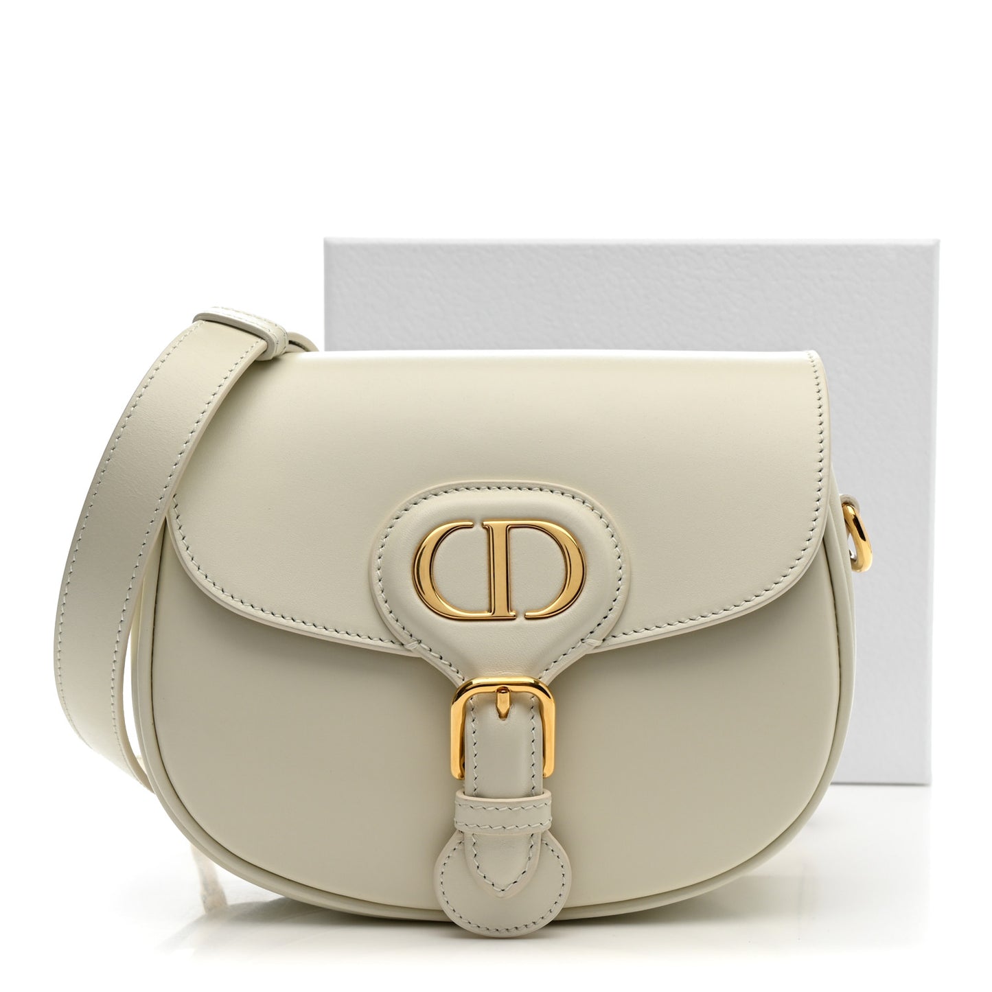 Box Calfskin Small Bobby Bag White