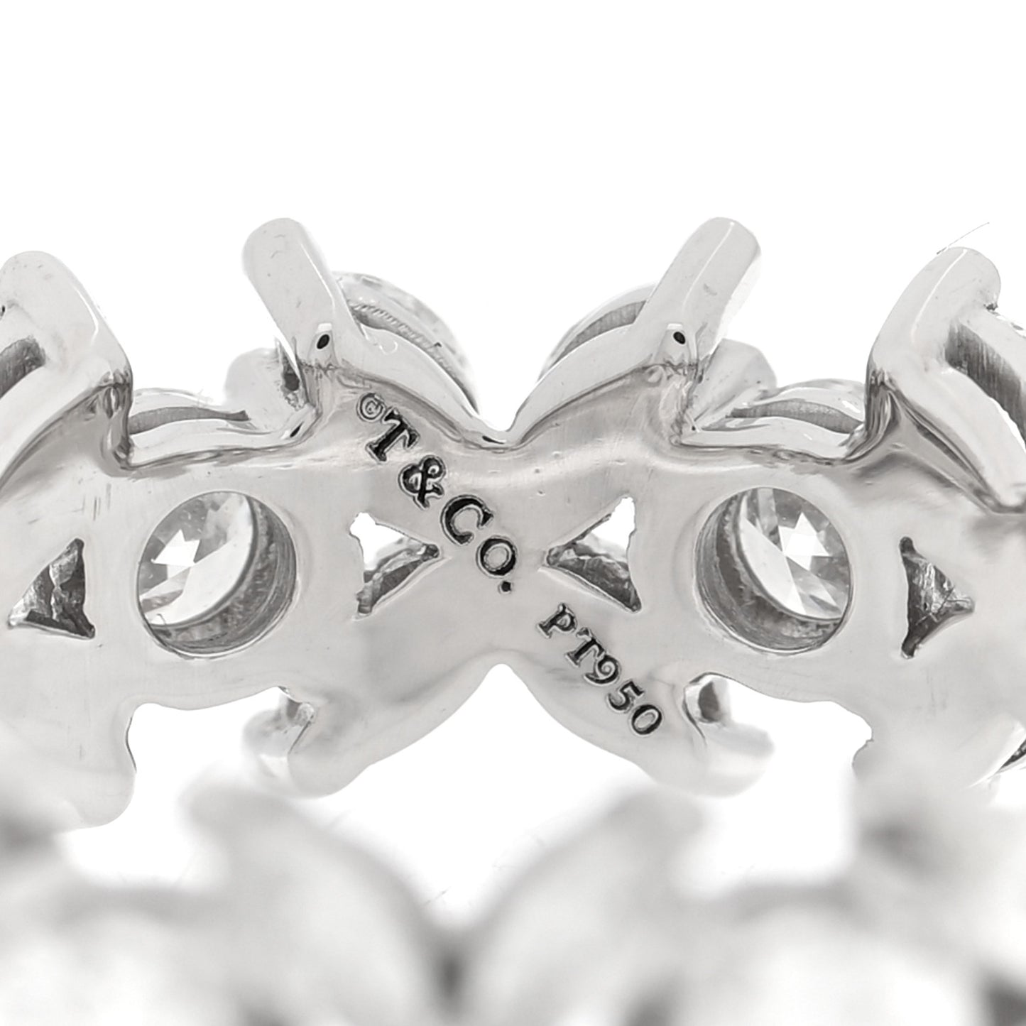 Platinum Diamond Victoria Alternating Band Ring 52 6
