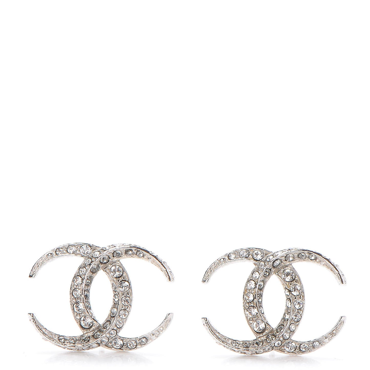 Crystal CC Moon Earrings Silver