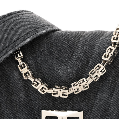 Givenchy Distressed Denim Quilted Small 4G Shoulder Bag Black 7 of 11