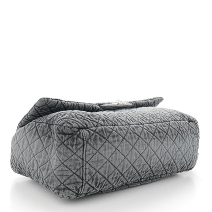 Chanel Denim Quilted Denimpression XXL Flap Grey Black 5 of 11
