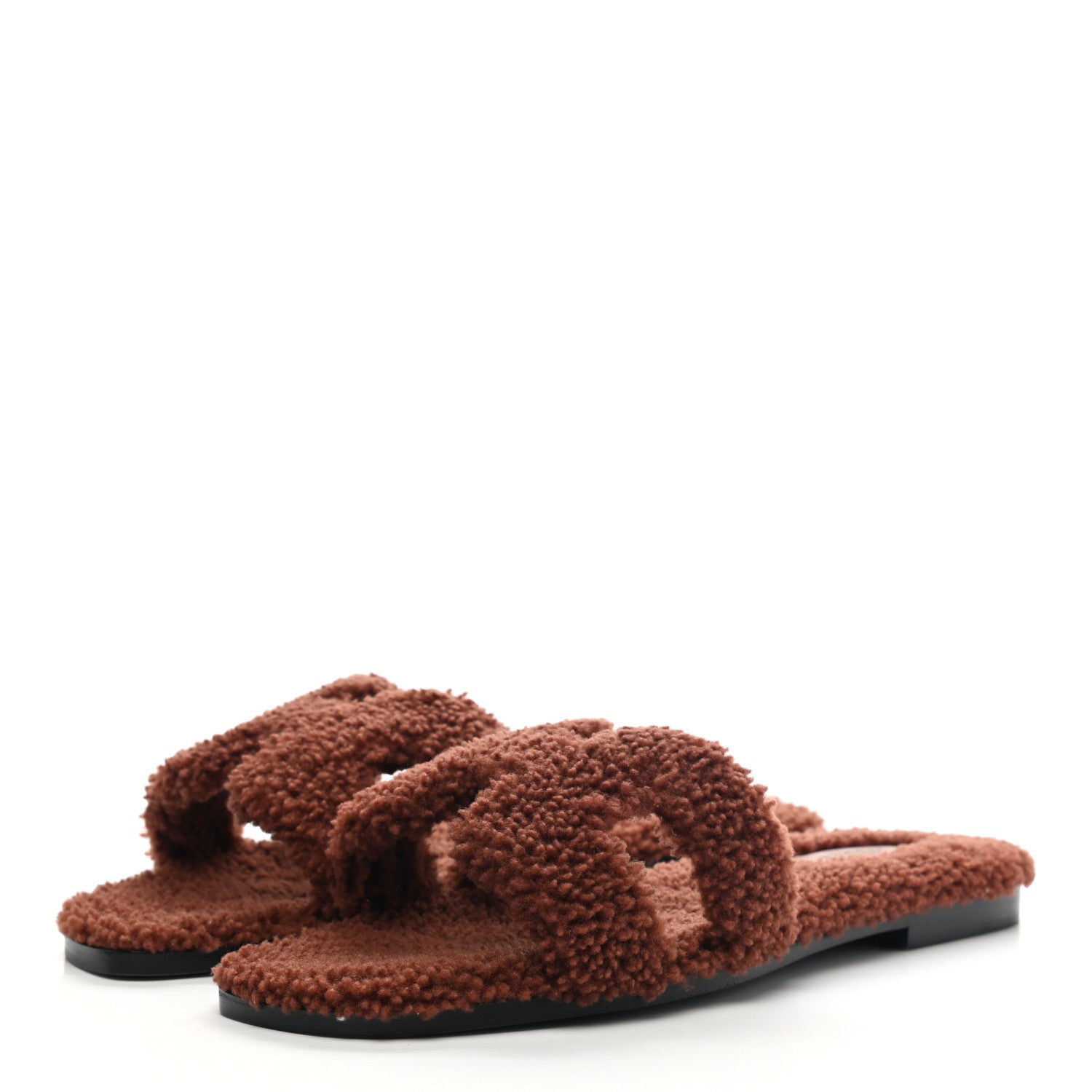 Hermes Woolskin Oran Sandals 39 Cognac 3 of 8