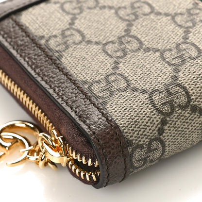 Gucci GG Supreme Monogram Web Ophidia Zip Around Wallet Brown 7 of 9