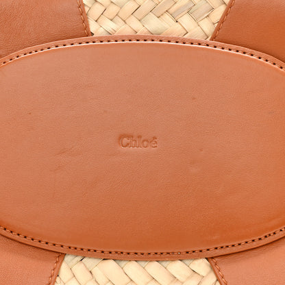 Chloe Raffia Smooth Calfskin Medium Sense Basket Caramel 6 of 15