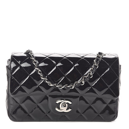 Chanel Patent Calfskin Quilted Mini Rectangular Flap Black 1 of 10