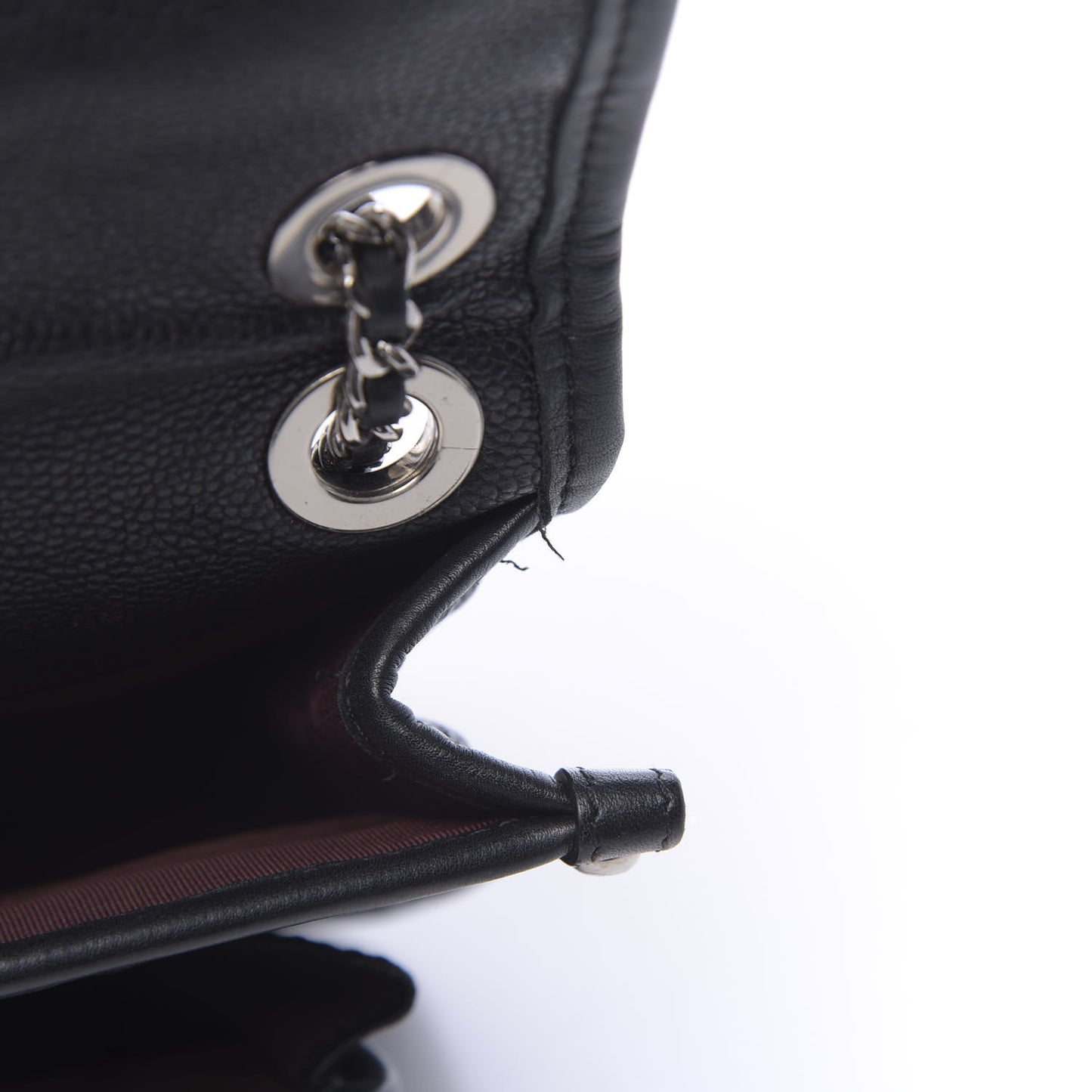 Caviar Quilted Mini French Riviera Flap Black