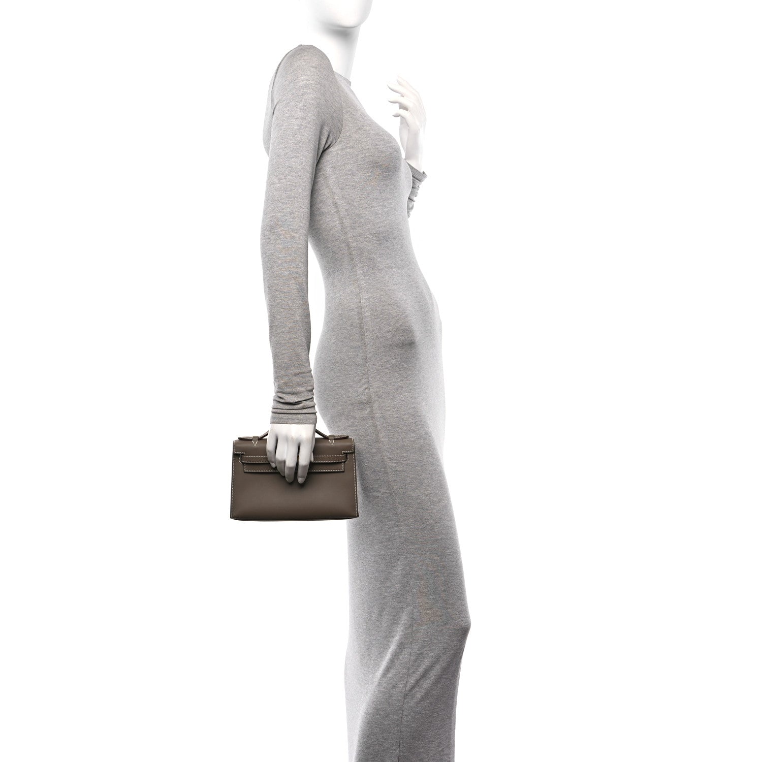 Hermes Swift Kelly Pochette Clutch Etoupe 2 of 10