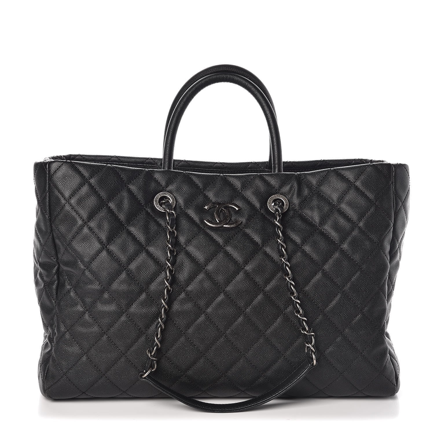Chanel Caviar Quilted Large Coco Handle Shopping Tote Black 1 of 9