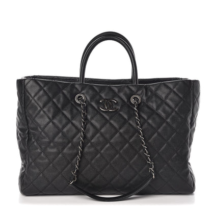 Chanel Caviar Quilted Large Coco Handle Shopping Tote Black 1 of 9