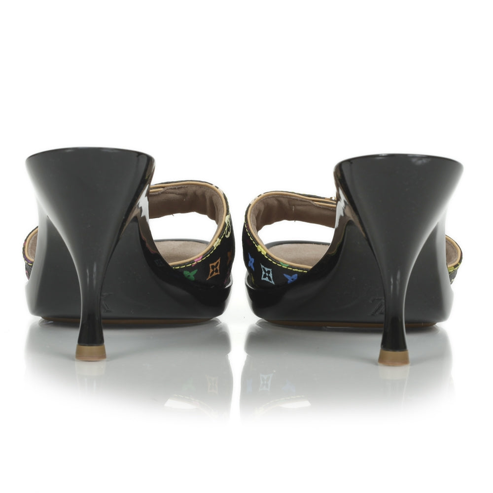 Louis Vuitton Monogram Multicolor Heels 38.5 Black 3 of 10