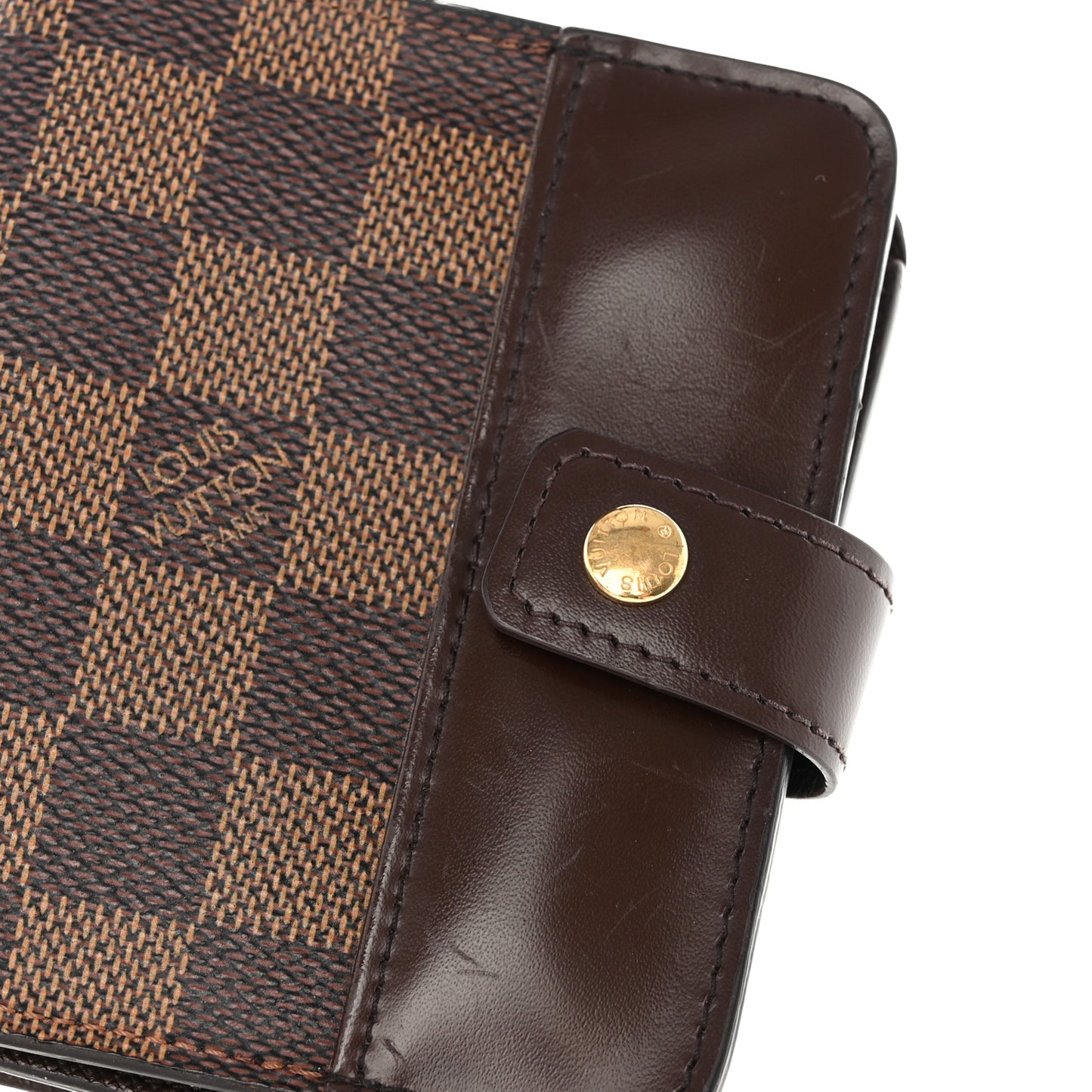 Damier Ebene Zippe Zipped Compact Wallet