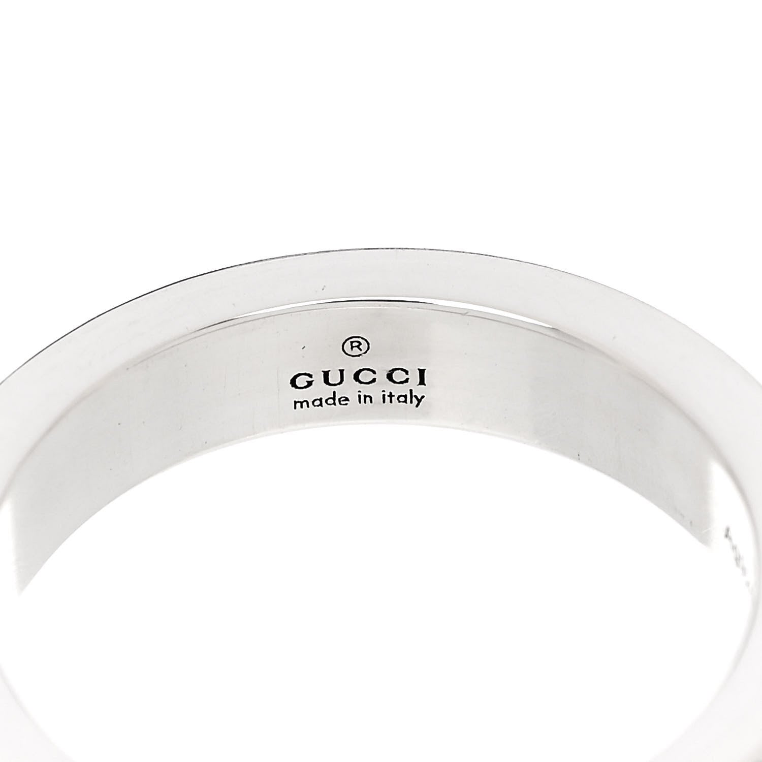 Gucci Sterling Silver 4mm GucciGhost Hamlet Skull Narrow Ring 50 5.5 4 of 6