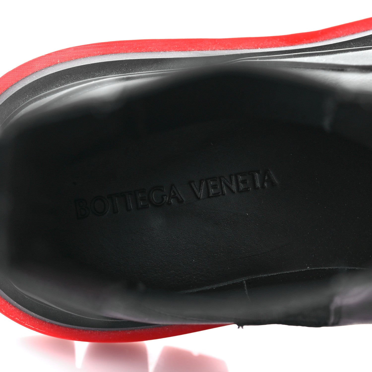 Bottega Veneta Calfskin The Tire Chelsea Boots 43 Black Bright Red 7 of 8