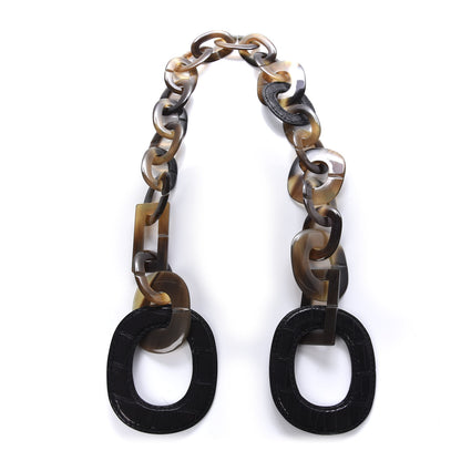Hermes Buffalo Horn Alligator Isidore Necklace Black 4 of 8