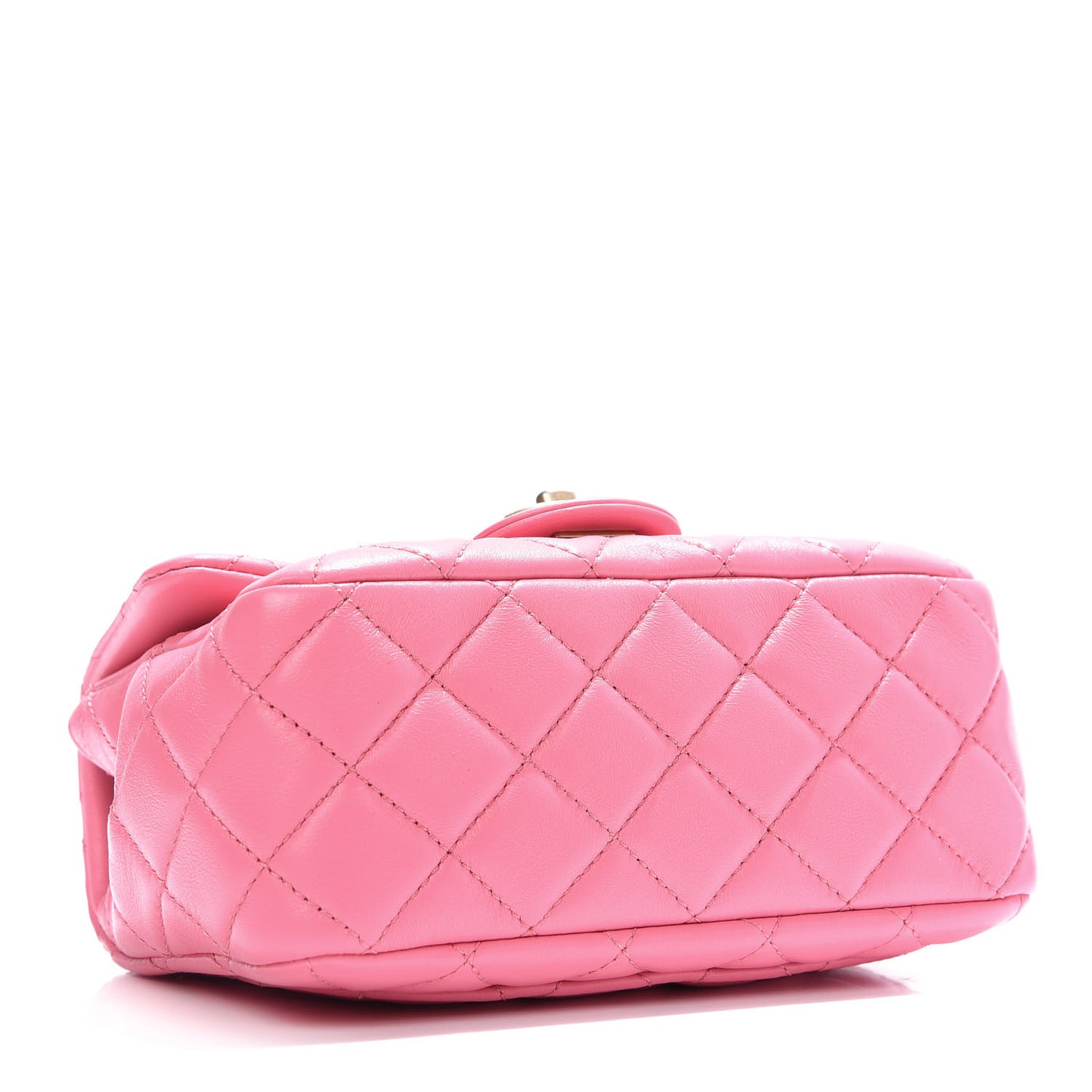 Lambskin Resin Quilted Mini Pearl Samba Square Flap Pink