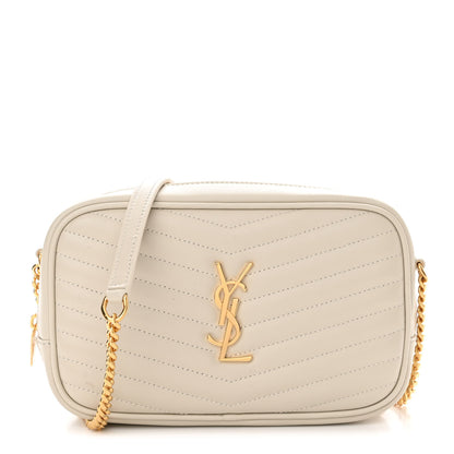 Saint Laurent Calfskin Matelasse Monogram Mini Lou Camera Bag Crema Soft 1 of 13