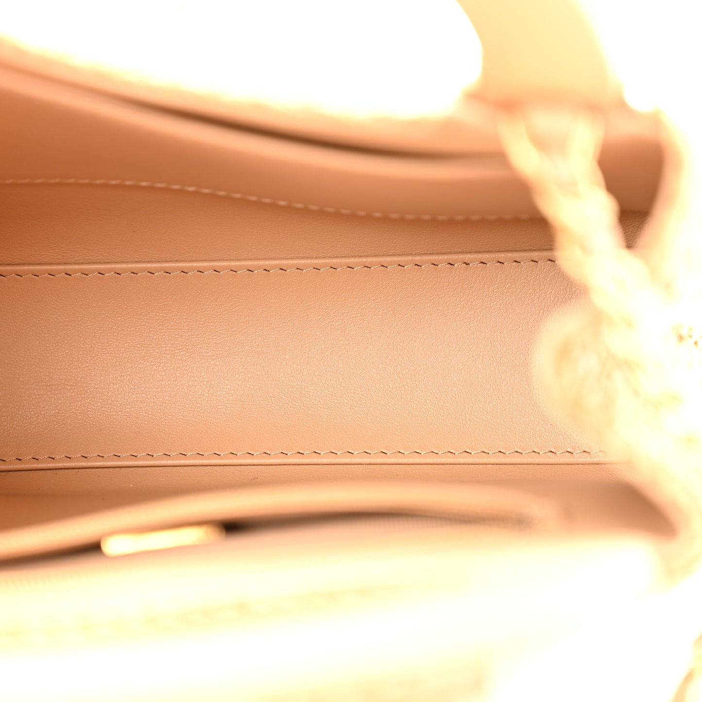 Braided Raffia Nano Kelly Flap Bag Dark Beige