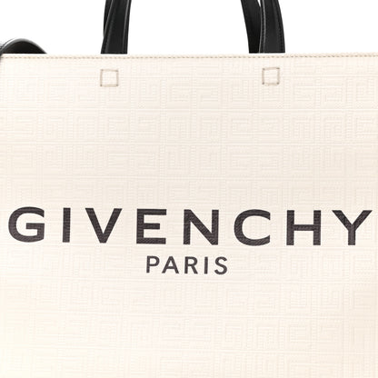 Givenchy Canvas Logo 4G Embossed Medium Tote Beige Black 8 of 11