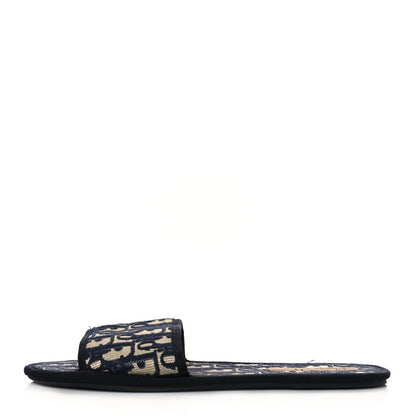 Christian Dior Velvet Oblique Chez Moi Sandal 39 Deep Blue 1 of 8