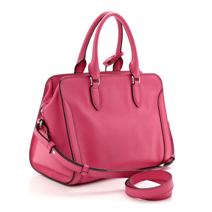 Alexander McQueen Pebbled Calfskin Small Skull Padlock Zip Around Tote Bouganville 3 of 12