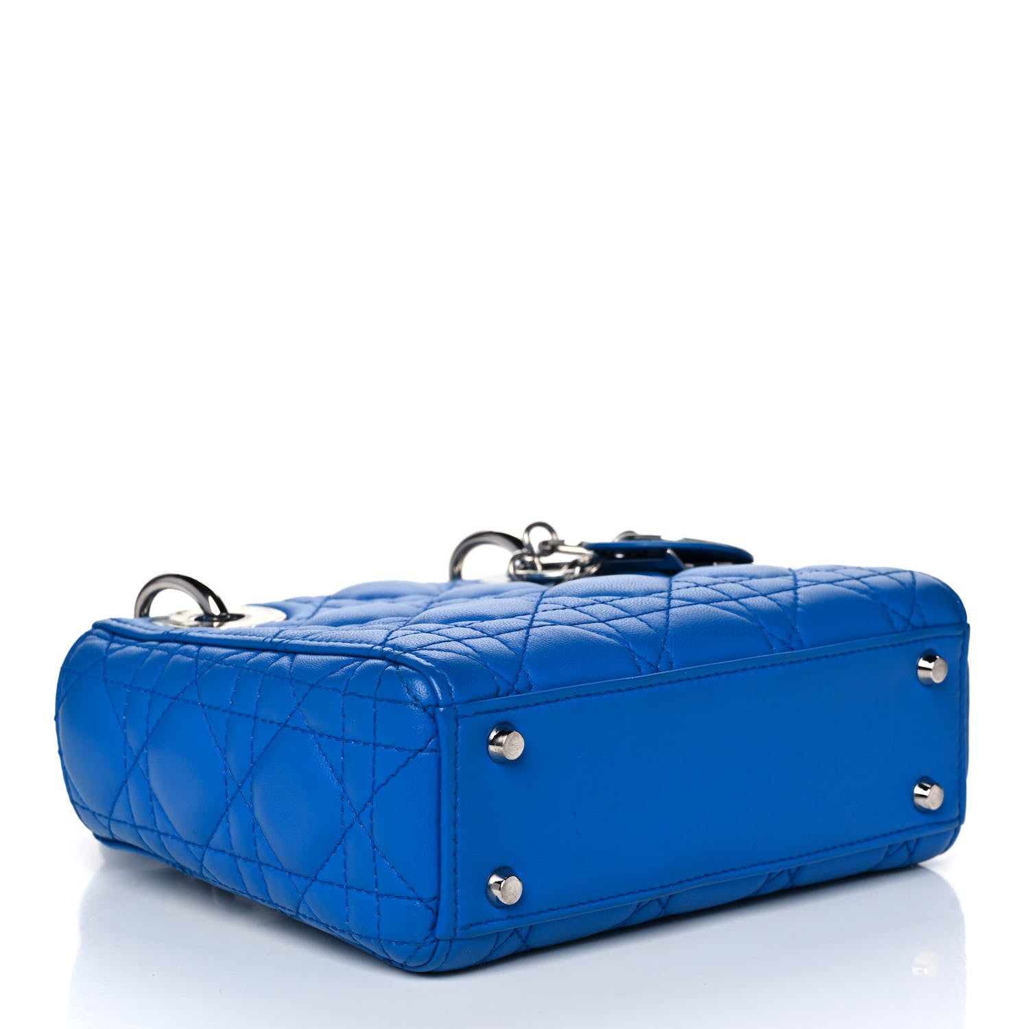 Christian Dior Lambskin Cannage Mini Lady Dior Blue 5 of 23