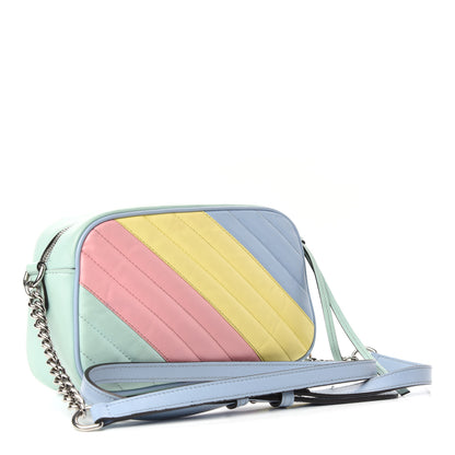 Gucci Calfskin Matelasse Diagonal Small GG Marmont Chain Shoulder Bag Multicolor Pastel 3 of 10