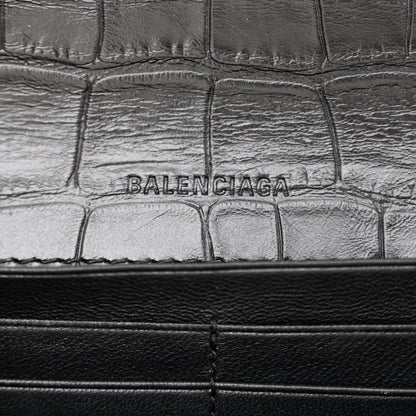 Balenciaga Extra Supple Calfskin Monochrome Crocodile Embossed Gossip Chain Bag XS Black 6 of 10