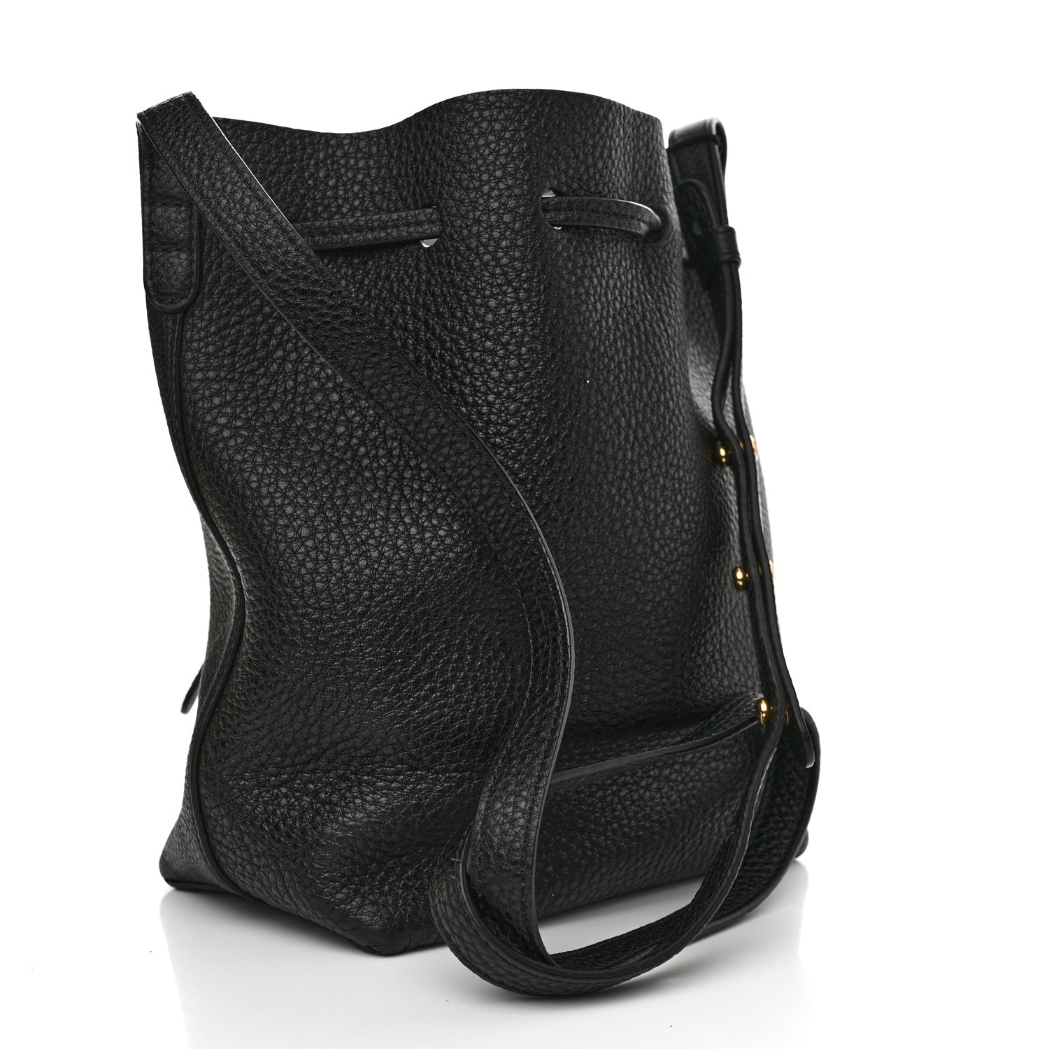 Mansur Gavriel Tumbled Calfskin Mini Bucket Bag Black 3 of 10