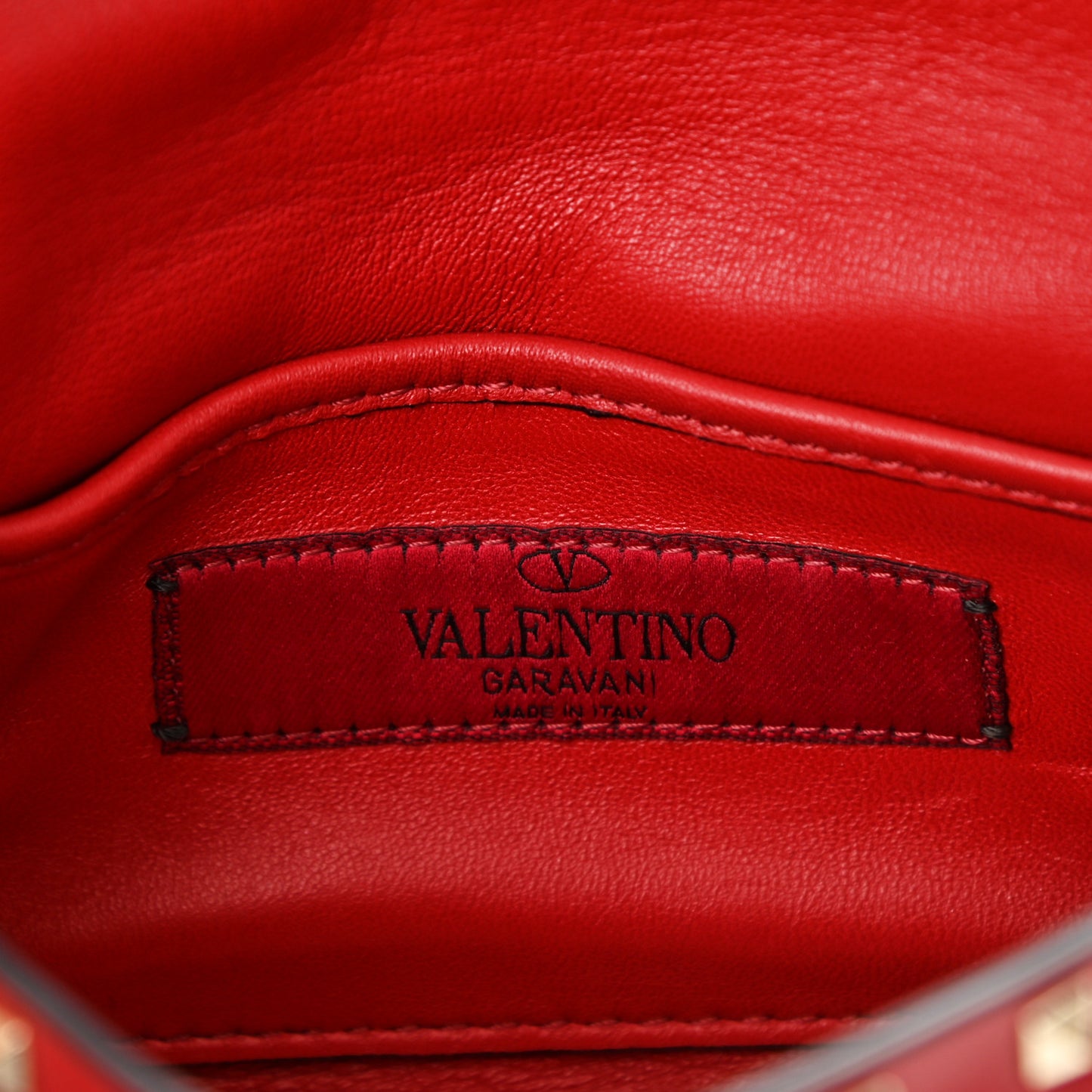 Nappa Small Rockstud Spike Shoulder Bag Rosso Valentino