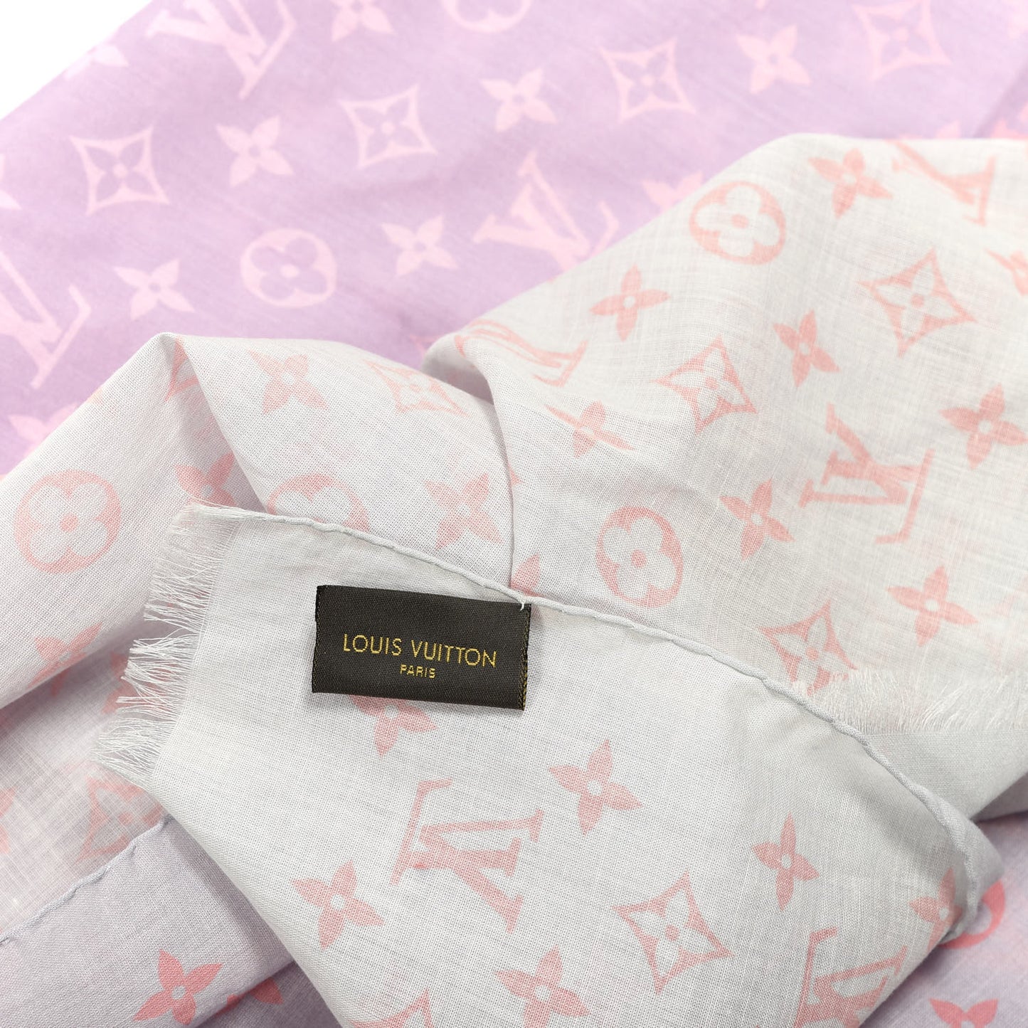 Cotton Monogram Sunrise Stole Blue Ciel