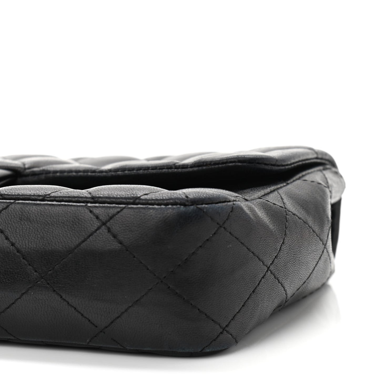 Lambskin Quilted East West Flap Black