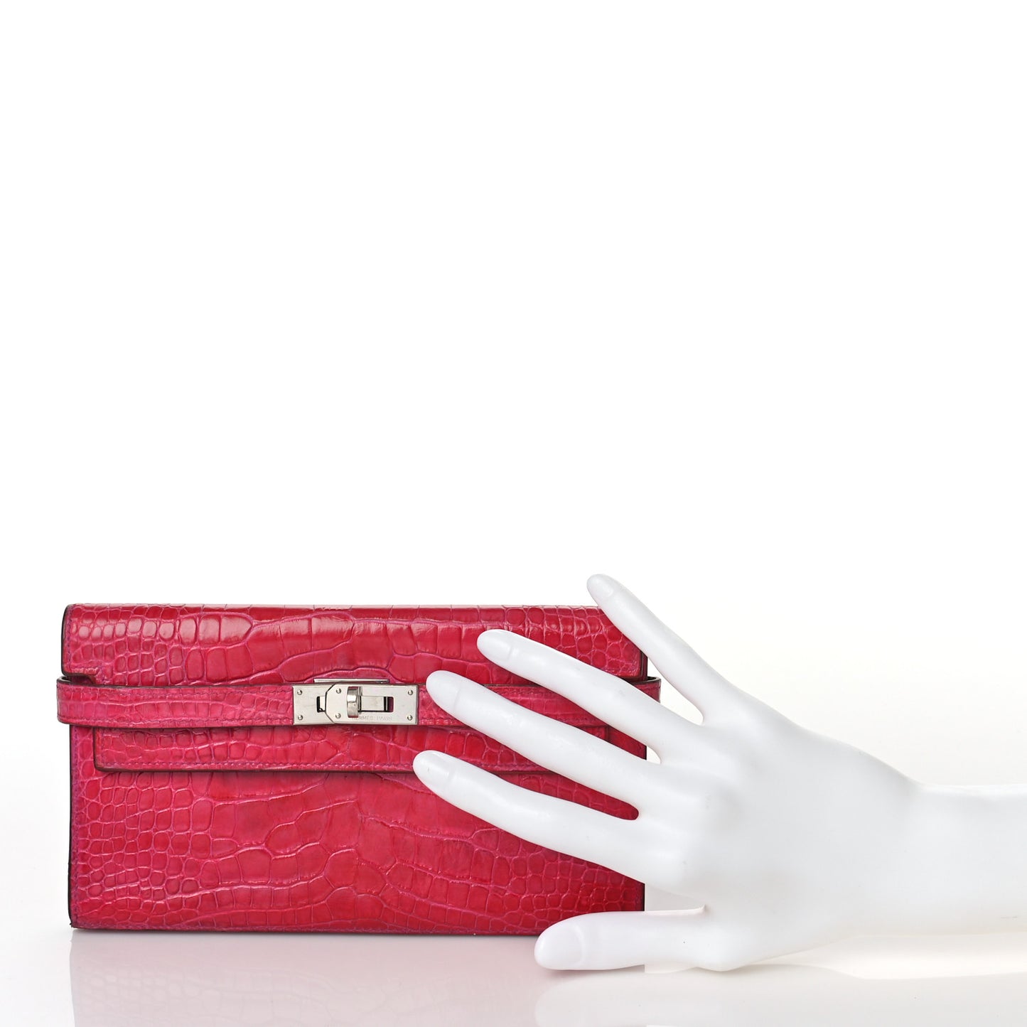 Shiny Alligator Kelly Tri-Fold Longue Wallet