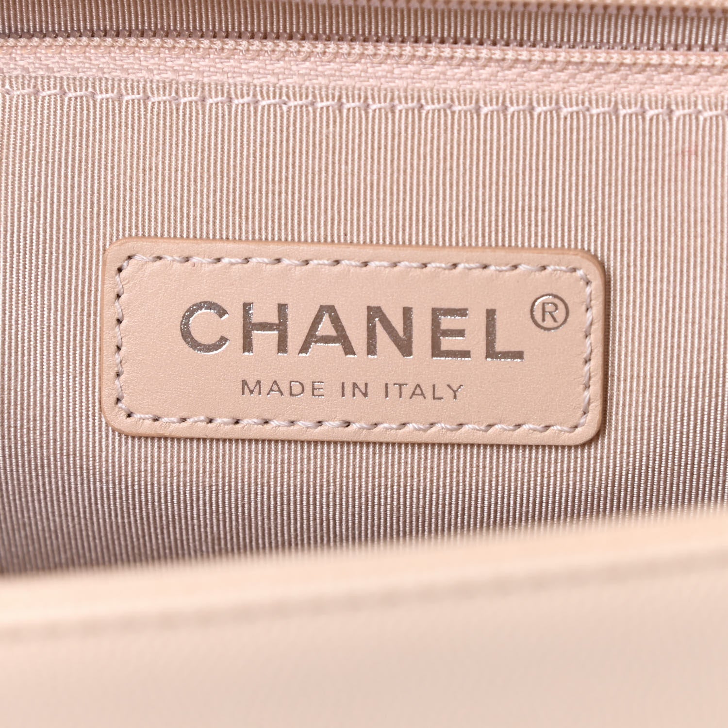 Chanel Caviar Chevron Quilted New Medium Boy Flap Light Beige 6 of 17