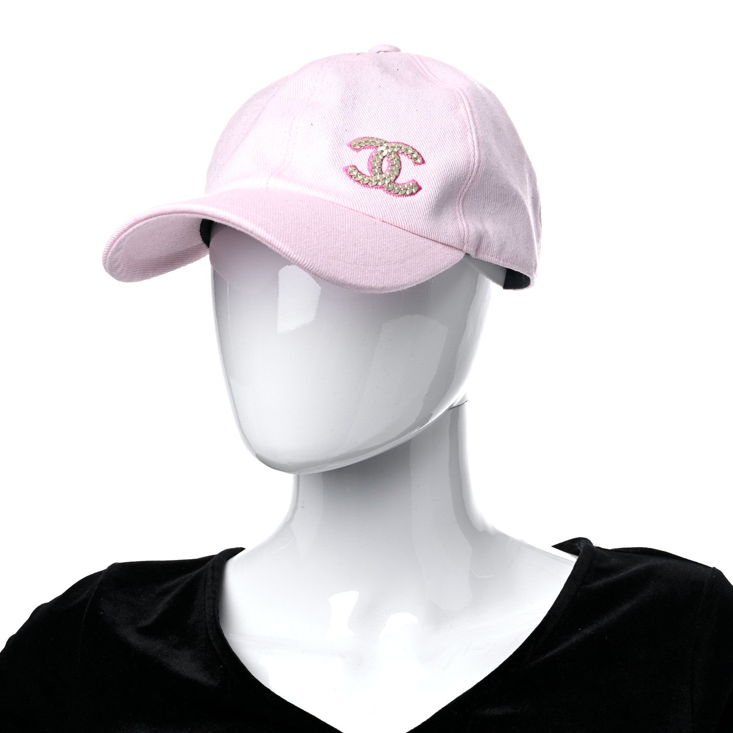 Chanel Cotton Sequin CC Cap Hat Light Pink 3 of 10