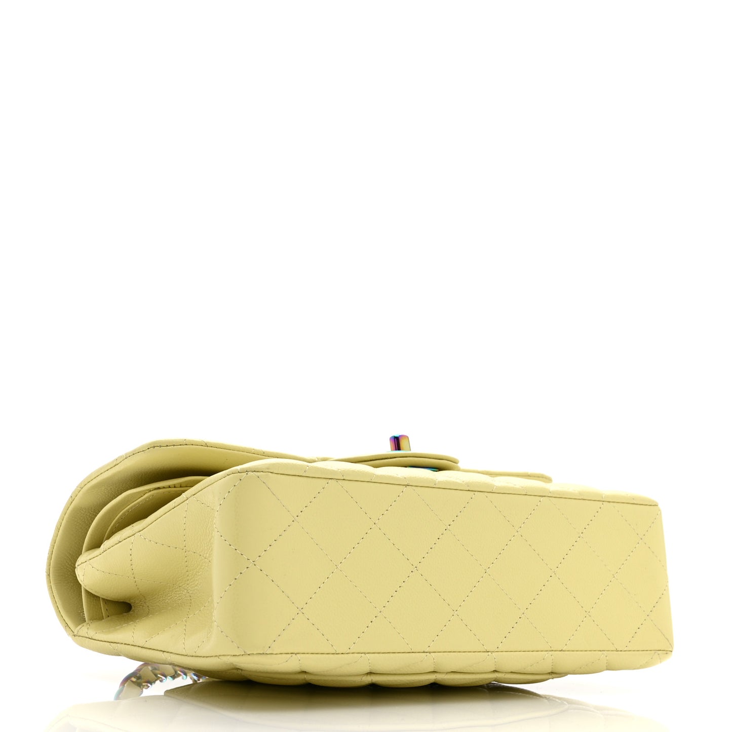 Caviar Quilted Rainbow CC Small Double Flap Green