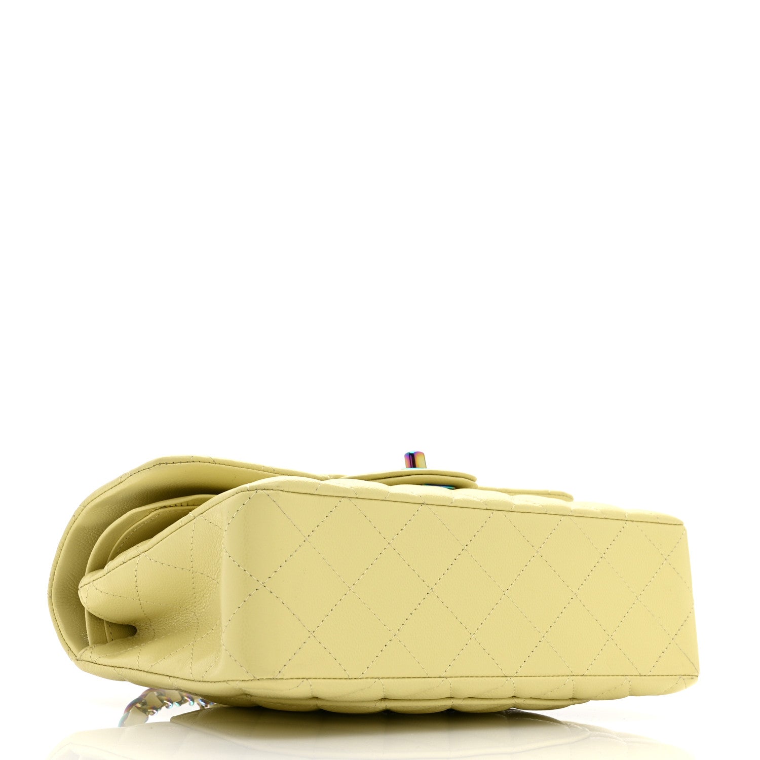 Chanel Caviar Quilted Rainbow CC Small Double Flap Green 4 of 10