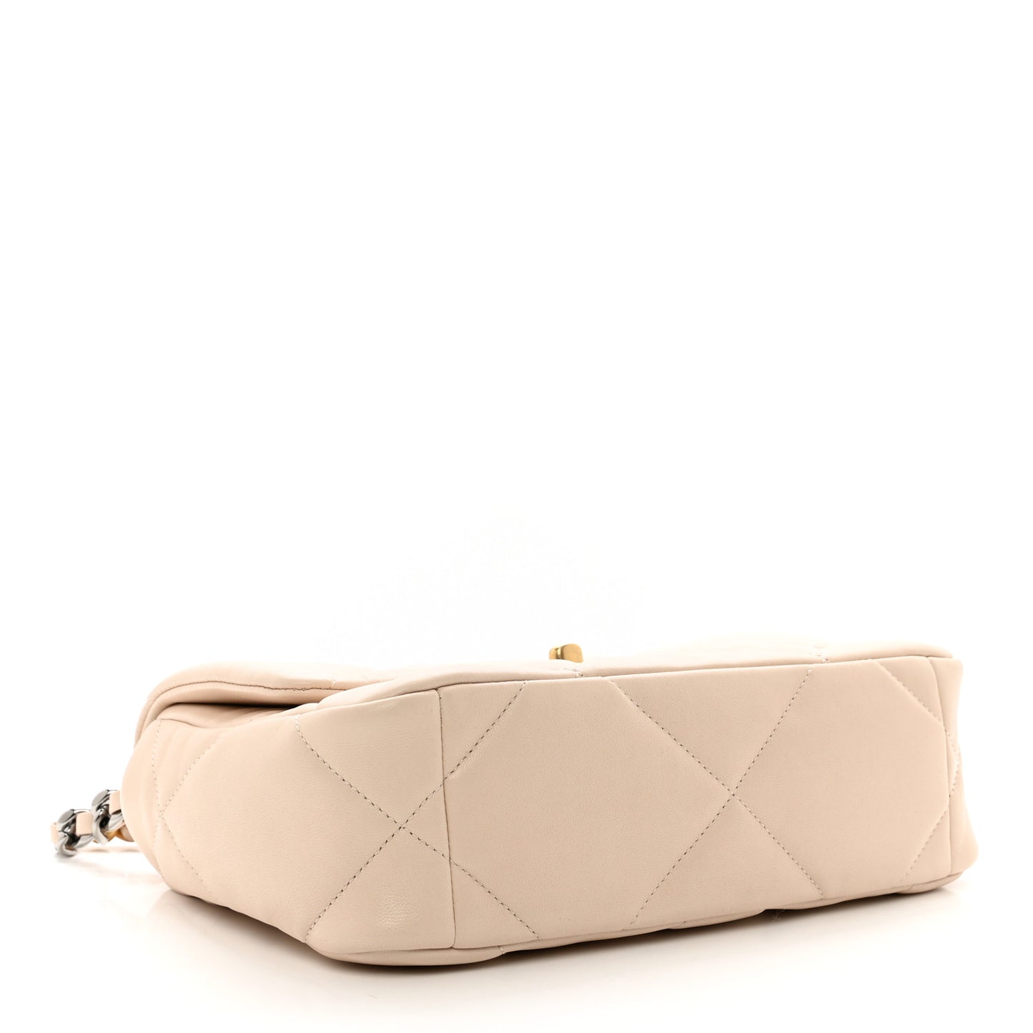 Lambskin Quilted Medium Chanel 19 Flap Light Beige