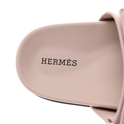 Hermes Suede Goatskin Womens Chypre Sandals 36.5 Rose Porcelaine 7 of 9