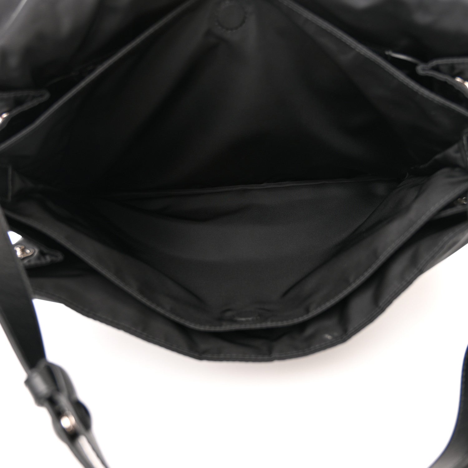 Prada Re-Nylon Vitello Padded Large Flap Shoulder Bag Black 6 of 13