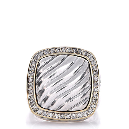 David Yurman Sterling Silver 18K Yellow Gold Diamond Albion Ring 5.75 1 of 6