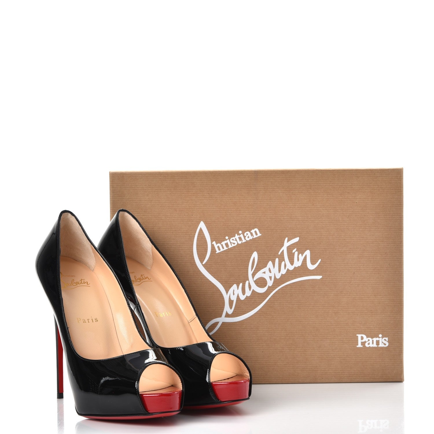 Christian Louboutin Patent New Very Prive 120 Pumps 38.5 Black Red 8 of 8