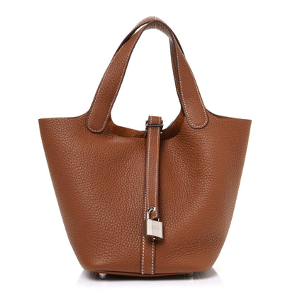 Hermes Taurillon Clemence Picotin Lock 18 PM Gold 1 of 10