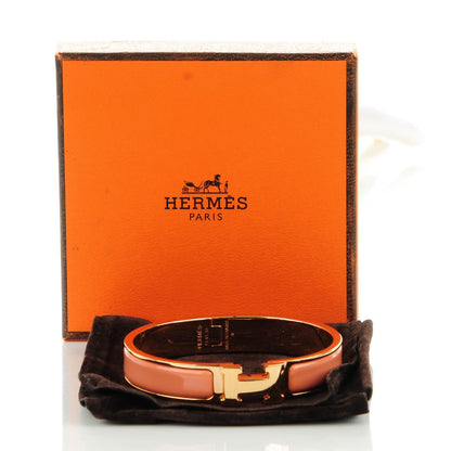 Hermes Enamel Narrow Clic Clac H Bracelet GM Rose Saumon 5 of 5