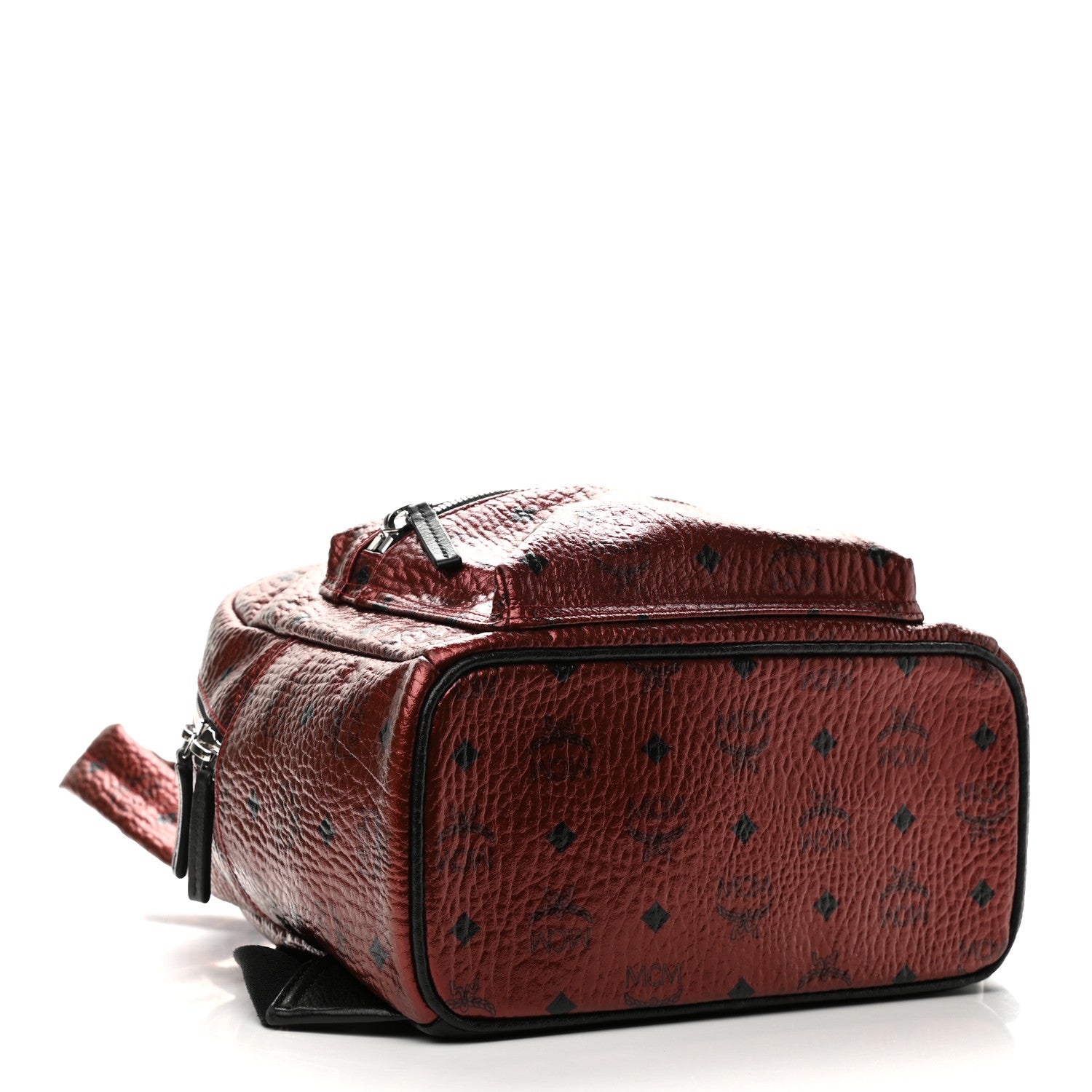 MCM Metallic Visetos Small Stark Backpack Scooter Red 4 of 9