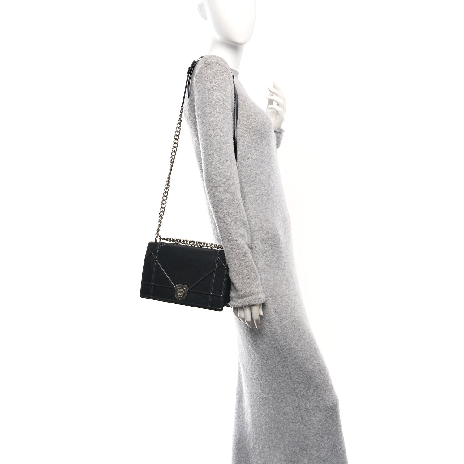 Christian Dior Lambskin Medium Diorama Flap Bag Black 2 of 14