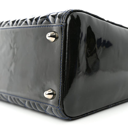 Christian Dior Patent Cannage Large Lady Dior Navy Blue 10 of 12