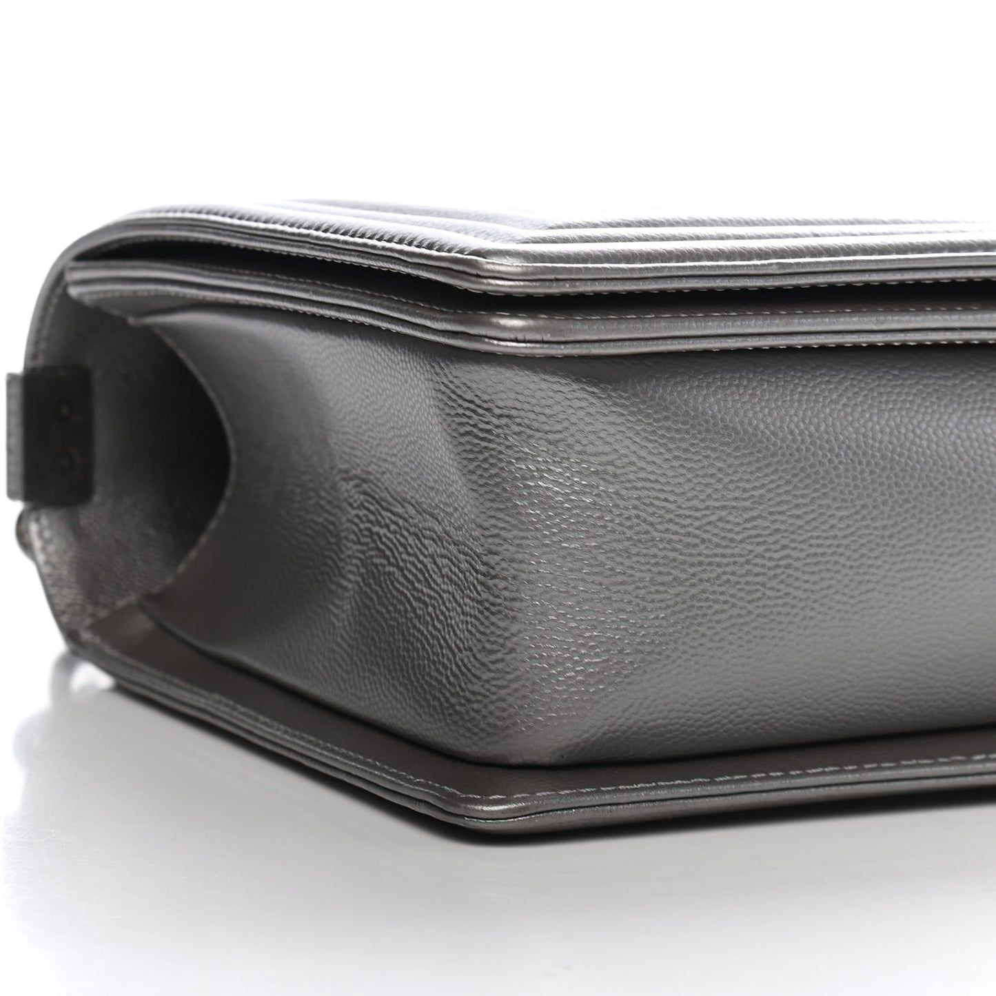 Metallic Caviar Quilted New Medium Boy Flap Silver