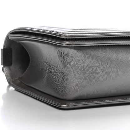 Chanel Metallic Caviar Quilted New Medium Boy Flap Silver 8 of 9